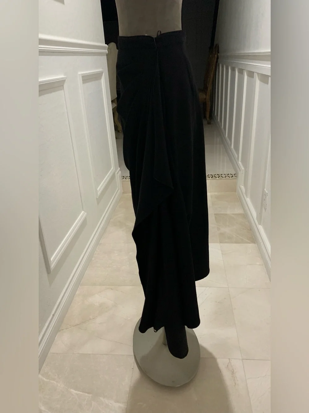 Erdem Black Draped Midi Skirt - Classic Women's Skirt Size 0 US